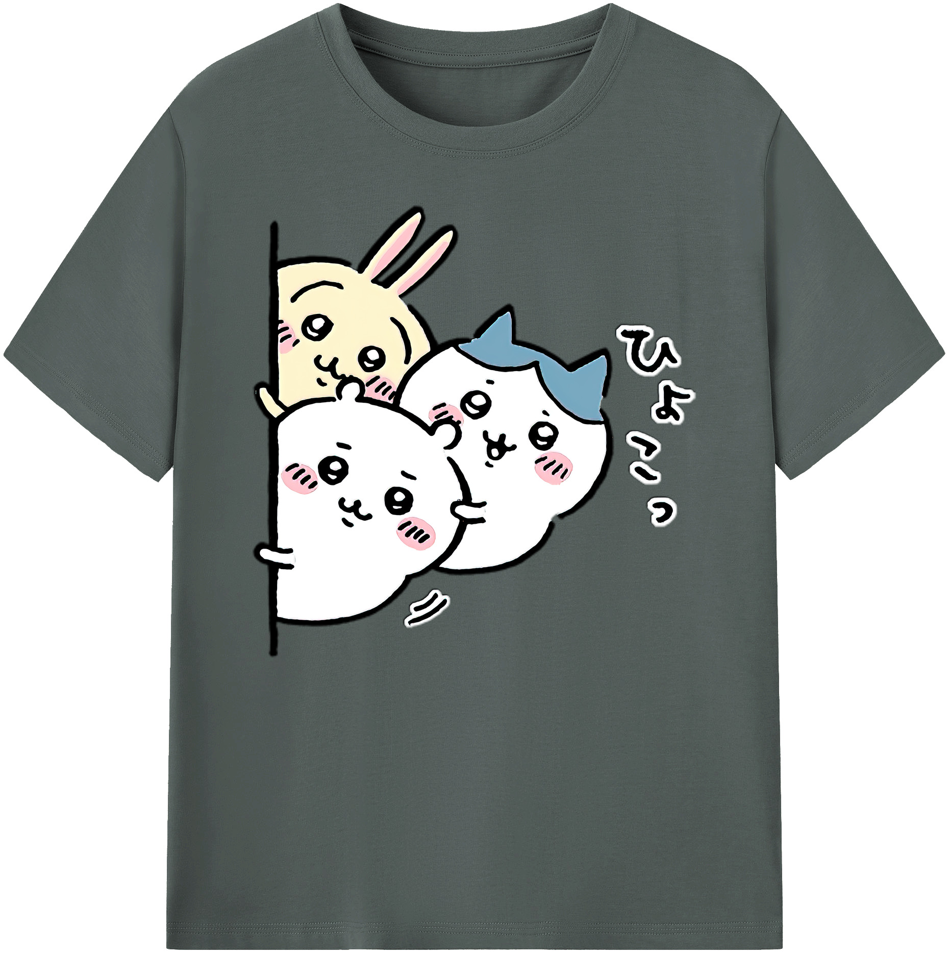 （画像用） ちいかわ うさぎ Chii-kawa usagi 綿100％ メンズ半袖Tシャツ｜肌触りやわらか＆通気性